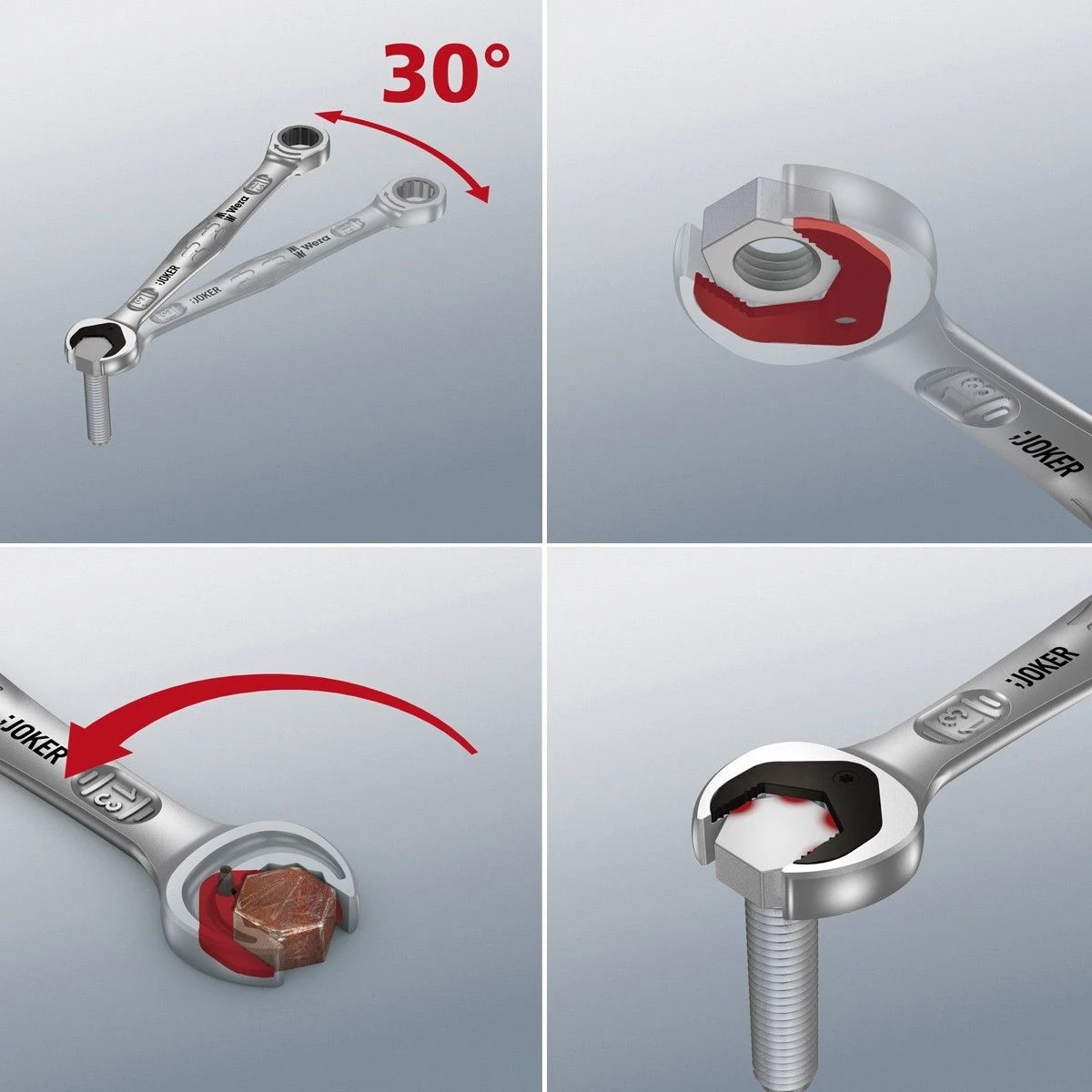 Wera 073287 JOKER Ratchet Combination Spanner 3/4" AF - Image 3