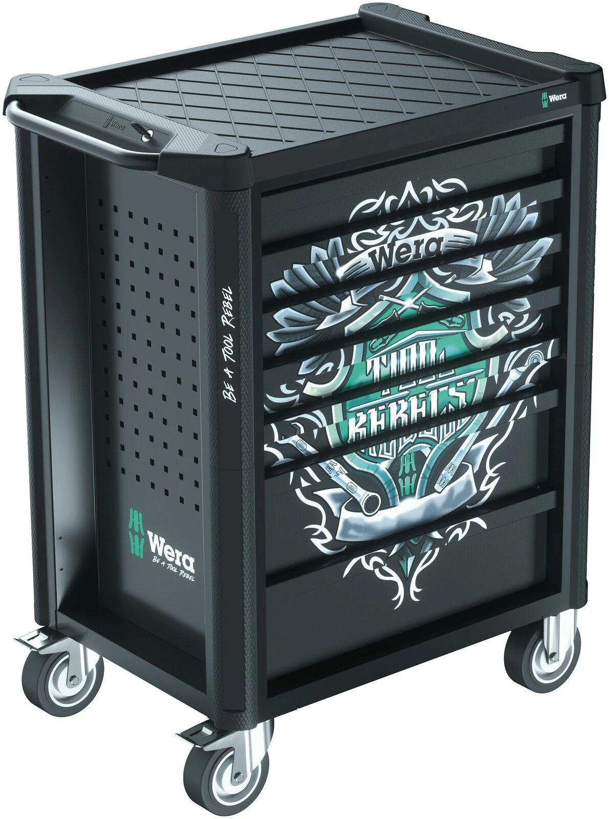 Wera 150130 7 Drawer Tool Rebel Roller Cabinet 1 Trolley With 78 Piece Tool Kit In Foam Inlays - Image 2