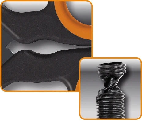 Beta 1128BAX Double-Acting Electricians Scisscors With Milling Profiles In DLC-Coated Stainless Steel - Image 3