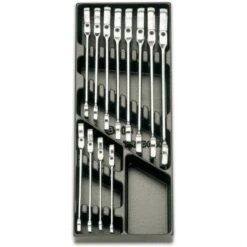 Beta T46 12 Piece Metric Flexi Head Ratchet Combination Spanner Set In Plastic Module Tray 8-19mm