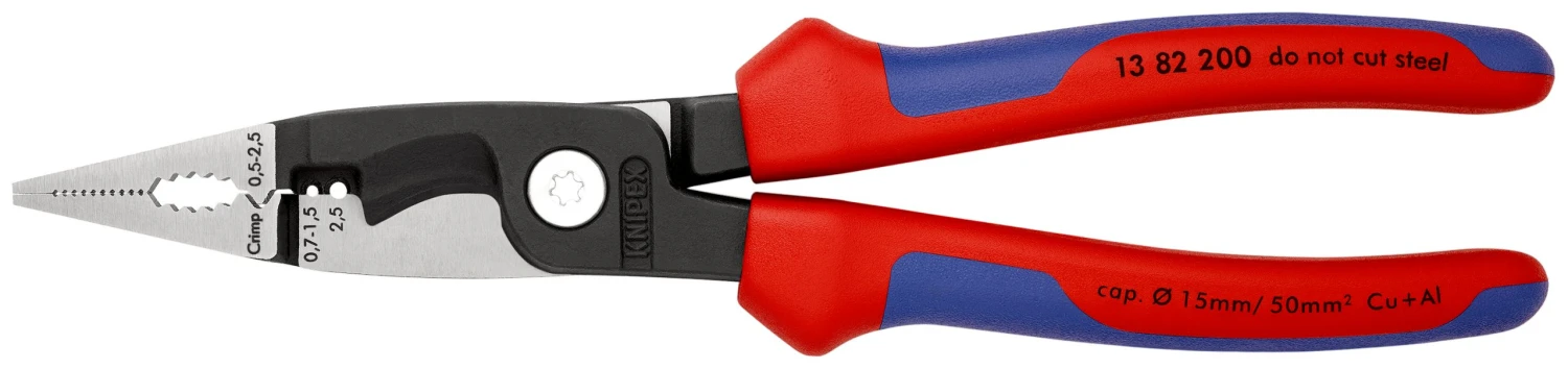 Knipex 13 82 200 Multi-Function Installation Pliers With Multi Component Grips 200mm