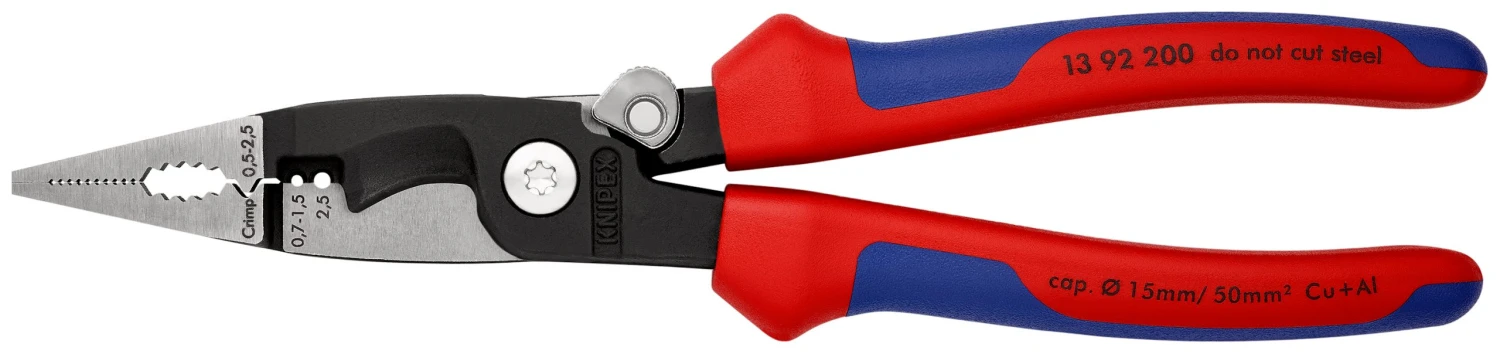 Knipex 13 92 200 Multi-Function Installation Pliers With Multi Component Grips 200mm