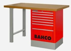 Bahco 1495K7CRDWB15TD Heavy Duty MDF Top Workbench With 7 Drawer Red Cabinet 1500mm Long