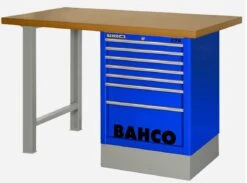 Bahco 1495K7CBLWB18TD Heavy Duty MDF Top Workbench With 7 Drawer Blue Cabinet 1800mm Long
