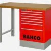 Bahco 1495K8CRDWB18TD Heavy Duty MDF Top Workbench With 8 Drawer Red Cabinet 1800mm Long