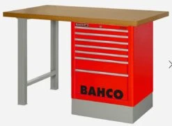 Bahco 1495K8CRDWB18TD Heavy Duty MDF Top Workbench With 8 Drawer Red Cabinet 1800mm Long