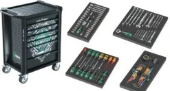 Wera 150130 7 Drawer Tool Rebel Roller Cabinet 1 Trolley With 78 Piece Tool Kit In Foam Inlays