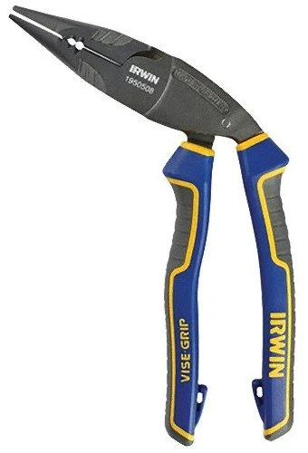 Irwin Vise-Grip 1950508 8β³ Ergomulti Long Nose Pliers With Wire Stripper And Wire Crimper