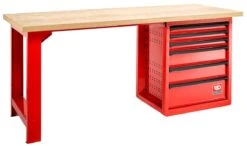 Facom 2000.ROLL6M3W 2 Metre 6 Drawer Roll Workbench With Wooden Top