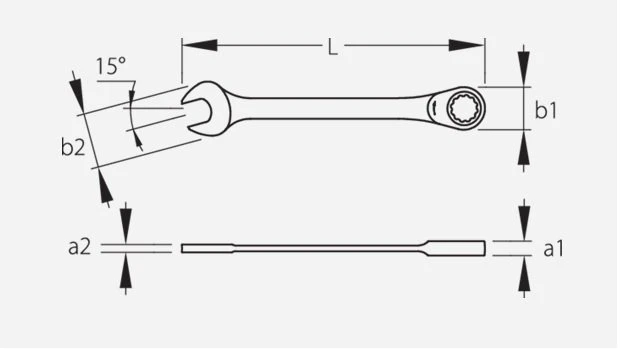Gedore 7 R Metric Combination Ratchet Spanner Wrench 24mm - Image 2