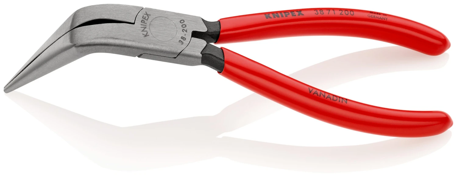 Knipex 38 71 200 Mechanics Angled Long Bent Nose Pliers 200mm - Image 3