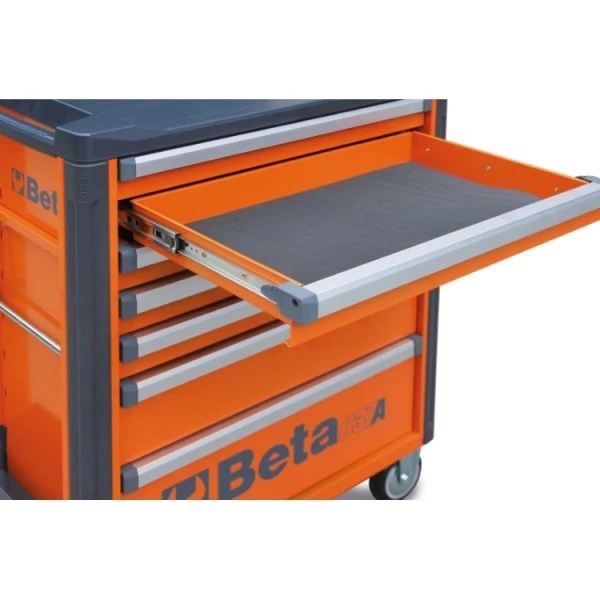 Beta C37/7 7 Drawer Mobile Roller Cabinet - Orange - Image 3
