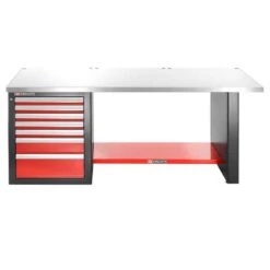 Facom JLS2-2MS7DL Heavy Duty 7 Drawer Workbench With Stainless Steel Worktop 2182mm (Low Version)