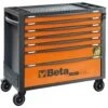 Beta RSC24AXL/7-O 7 Drawer Extra Long Mobile Roller Cabinet With Anti-Tilt System - Orange