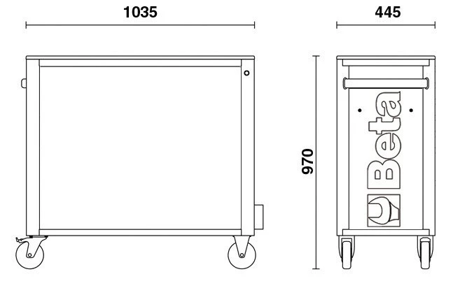 Beta RSC24AXL/7-A 7 Drawer Extra Long Mobile Roller Cabinet With Anti-Tilt System - Anthracite Grey - Image 2