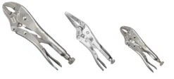 Irwin Vise-Grip TVG73 3 Piece Orginal Quick Release Curved And Long Nose Locking Jaw Pliers