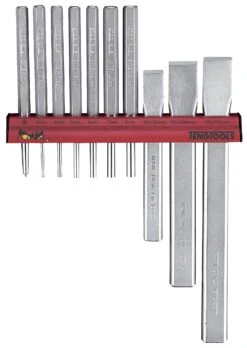 Teng WRPC10 10 Piece Punch &amp; Chisel Set On Wall Rack